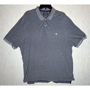 Chaps Men's Gray Solid Cotton Stretch Short Sleeve Polo Shirt XXL Big & Tall